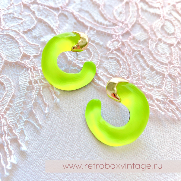 ALEXIS BITTAR Серьги-конго "Джулия: неоновый лимонный" 