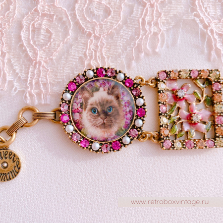 SWEET ROMANCE Браслет "Кошки и цветы"