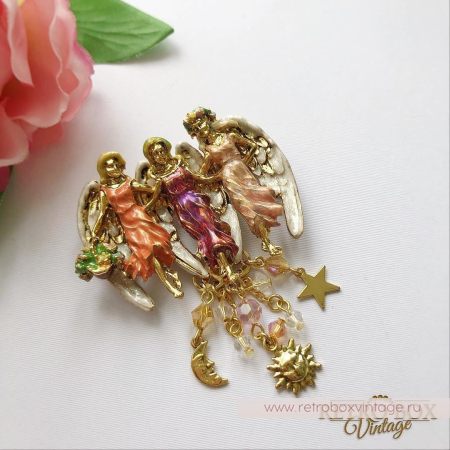 KIRKS FOLLY Брошь «Вера, Надежда, Любовь» три сестры, три ангела