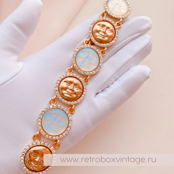 KIRKS FOLLY Браслет "Шесть лун: чередующиеся светлые и золотые"