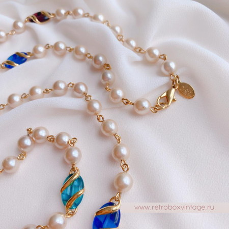JOAN RIVERS Ожерелье «Секрет молодости: жемчуг и цветное стекло»