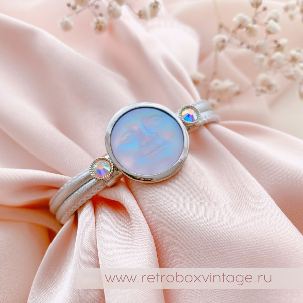 KIRKS FOLLY Браслет «Лунный свет: лавандовая в серебре на кожаном ремешке»