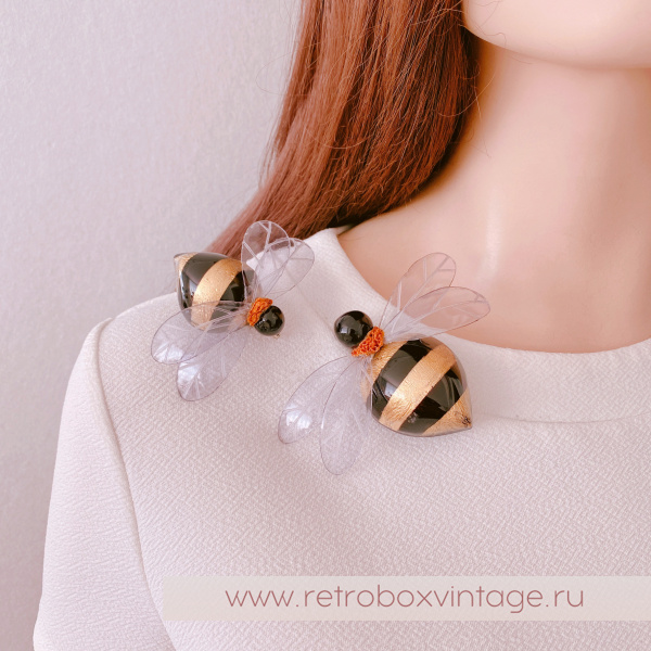 CILEA PARIS Брошь "Золотой шмель: средний» /  Коллекция "Пчелы"