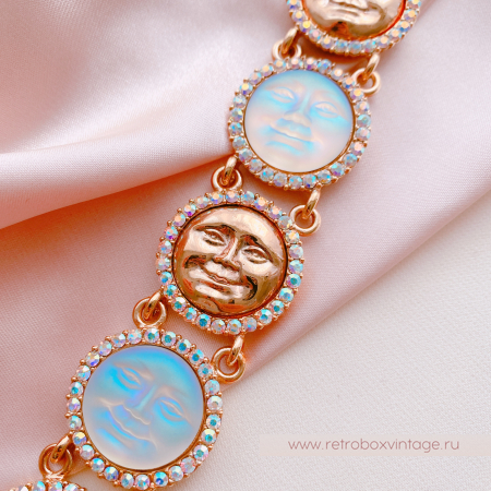 KIRKS FOLLY Браслет "Шесть лун: чередующиеся светлые и золотые"