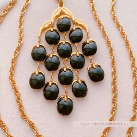 TRIFARI Ожерелье «Водопад: черный в золоте»