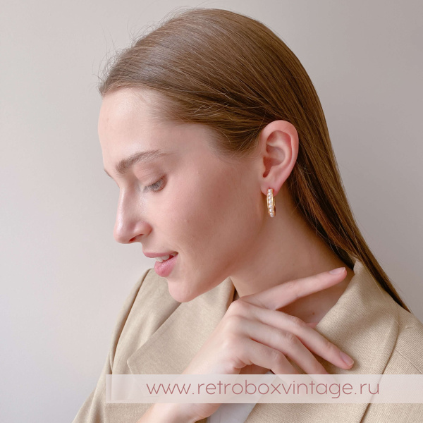 TALBOTS Серьги-конго "Жемчужные кольца"