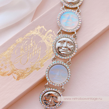 KIRKS FOLLY Браслет "Шесть лун: чередующиеся светлые и серебристые"