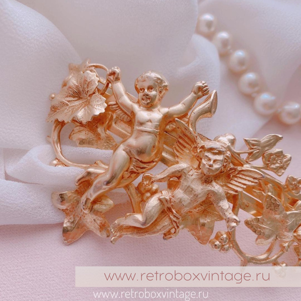 KIRKS FOLLY Заколка-автомат для волос «Два купидона»