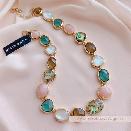 ANNE KLIEIN Ожерелье «Морские камушки: лесная пастель»