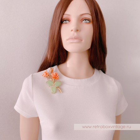 NOLAN MILLER Брошь «Коралловые розы»