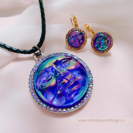 KIRKS FOLLY Серьги «Лунная гладь воды: фиолетовые в золоте»