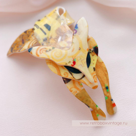 LEA STEIN Брошь «Лиса в стиле Климта: Адель»