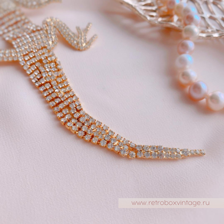 Брошь наплечная «Кристальная ящерка» NO NAME 