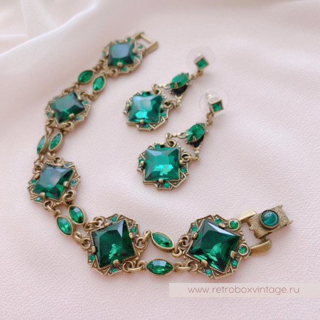 SWEET ROMANCE Браслет «Клеопатра: изумрудные в бронзе»