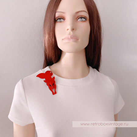 LEA STEIN Брошь «Красная лиса с люрексом»