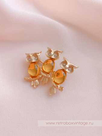JJ/JONET JEWELRY Брошь «Солнечные совушки»