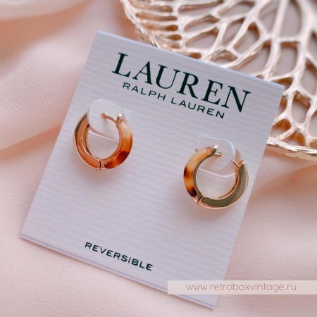 LAUREN RALPH LAUREN Серьги-трансформеры «Кольца-малышки: черепаховые в золоте»