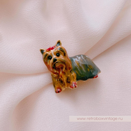 ERWIN PEARL Брошь «Собака йоркширский терьер»