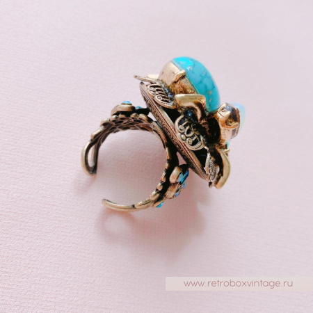 SWEET ROMANCE Кольцо «Пастельная пчелка: бирюза»