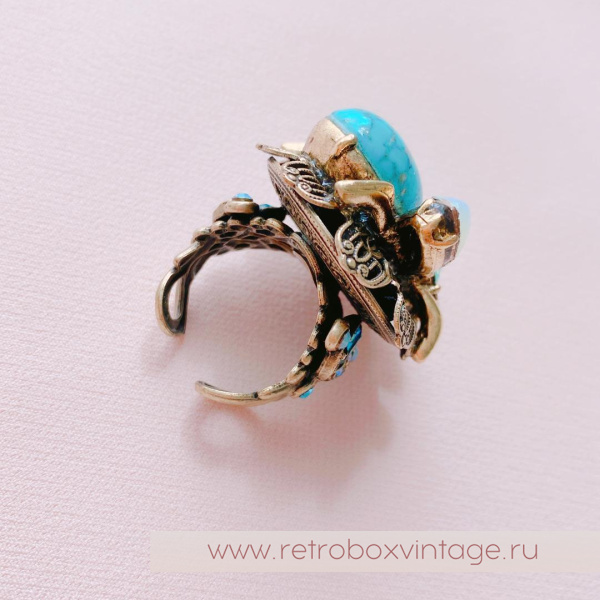 SWEET ROMANCE Кольцо «Пастельная пчелка: бирюза»