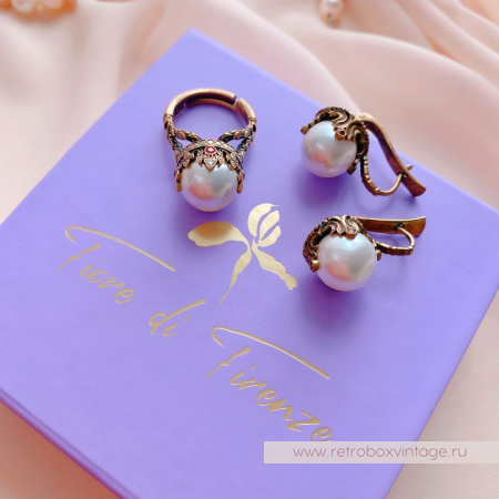 FIORE DI FIRENZE Кольцо «Короны с жемчугом» коллекция SOVRANO