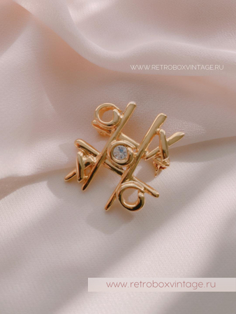 ANNE KLEIN Брошь «Крестики-нолики: золото»