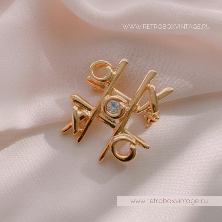 ANNE KLEIN Брошь «Крестики-нолики: золото»