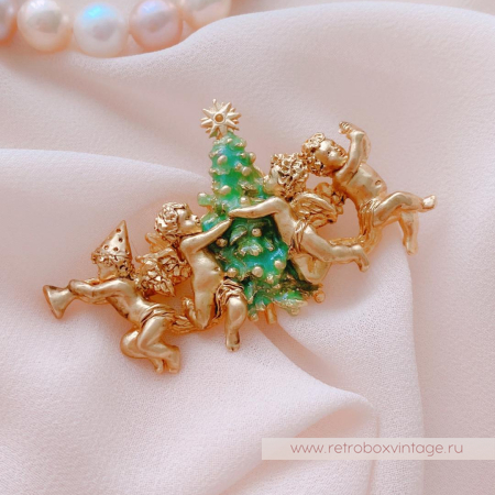 EDGAR BEREBI Брошь «Рождественские ангелы»