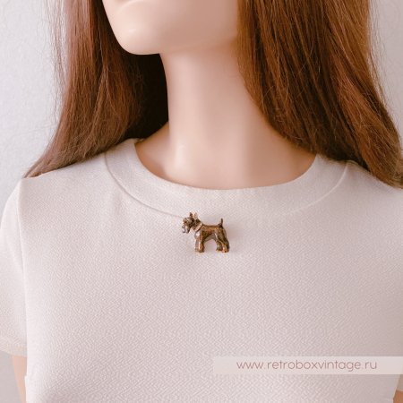 ERWIN PEARL Брошь «Собака шотландский терьер»