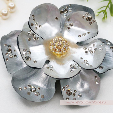 ALEXIS BITTAR Брошь «Лунный серебристый цветок»