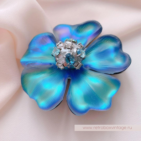 ALEXIS BITTAR Брошь «Цветок галактики: изумруд» имперский люцит