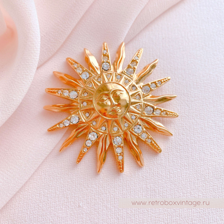 TRIFARI Брошь "Золотое солнце ацтеков"
