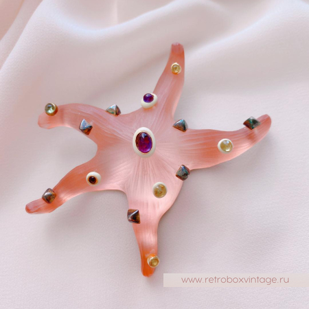 ALEXIS BITTAR Брошь «Морская звезда: коралловая»