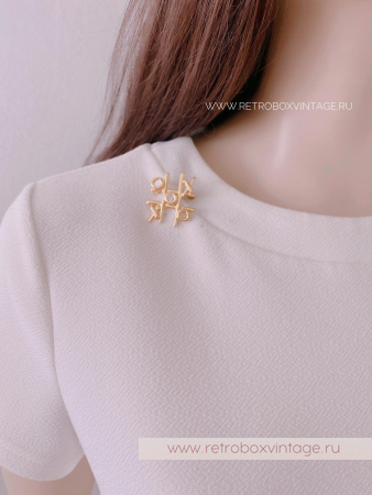 ANNE KLEIN Брошь «Крестики-нолики: золото»