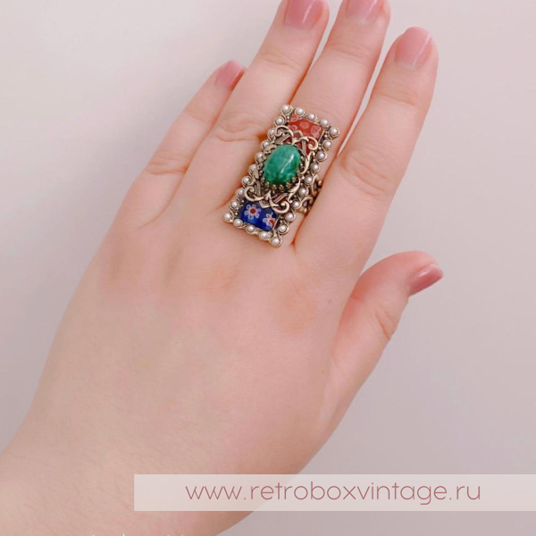 SWEET ROMANCE Кольцо «Цветущий луг: красные»