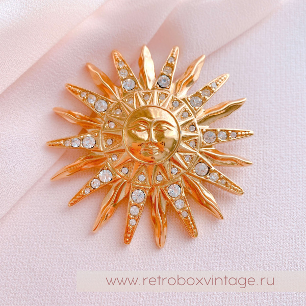 TRIFARI Брошь "Золотое солнце ацтеков"