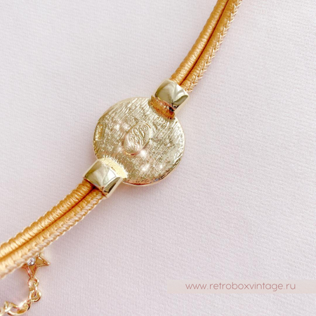 KIRKS FOLLY Браслет «Лунный свет: светлая в золоте на кожаном ремешке»