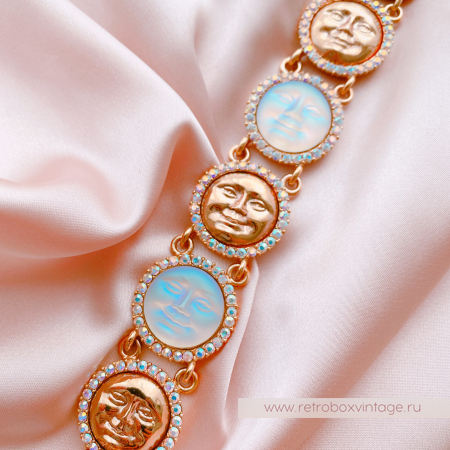 KIRKS FOLLY Браслет "Шесть лун: чередующиеся светлые и золотые"