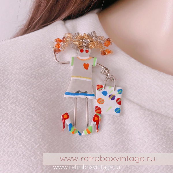 CARRETTE BY GANZ Брошь «Кудряшка модница»