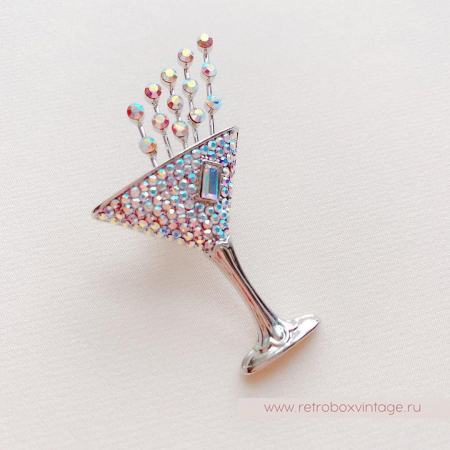 BUTLER AND WILSON Брошь-пин «Бокал с пузырьками: серебро» BUTLER AND WILSON Брошь-пин «Бокал с пузырьками: серебро»