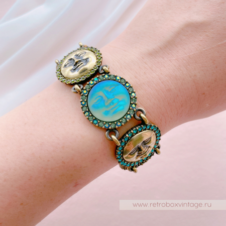 KIRKS FOLLY Браслет "Шесть лун: чередующиеся зеленые и бронзовые"