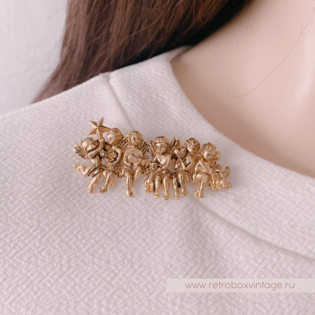 EDGAR BEREBI Брошь «Ангелы любви: античное золото»