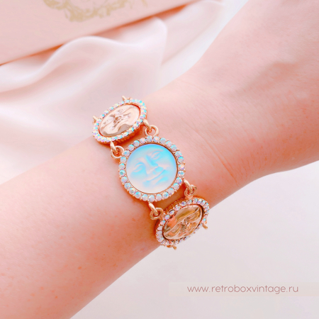 KIRKS FOLLY Браслет "Шесть лун: чередующиеся светлые и золотые"