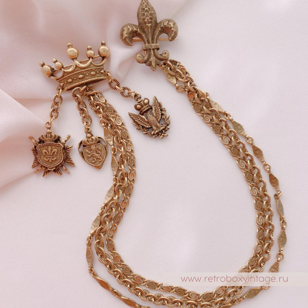 NO NAME Брошь-шатлен «Символы власти»