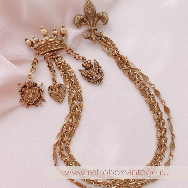 NO NAME Брошь-шатлен «Символы власти»