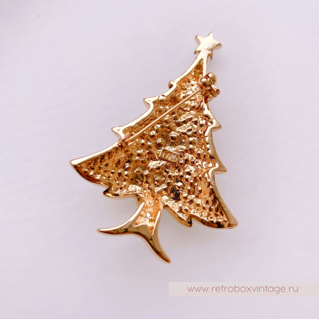 MONET Брошь «Елочка в новогодних огнях»