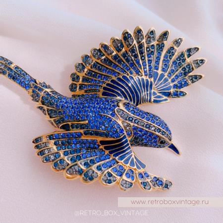 JOAN RIVERS Брошь «Синяя птица счастья» с номером на сертификате