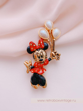 NAPIER / DISNEY Брошь «Минни Маус с шарами»