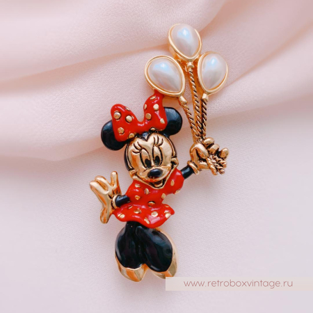 NAPIER / DISNEY Брошь «Минни Маус с шарами»