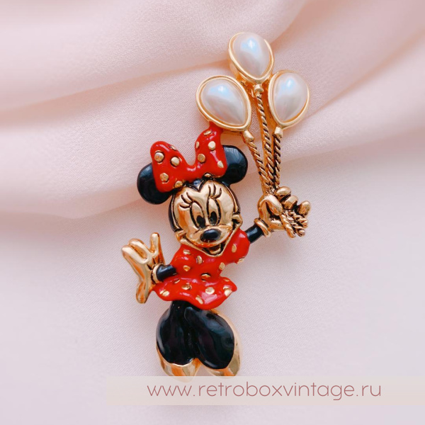 NAPIER / DISNEY Брошь «Минни Маус с шарами»